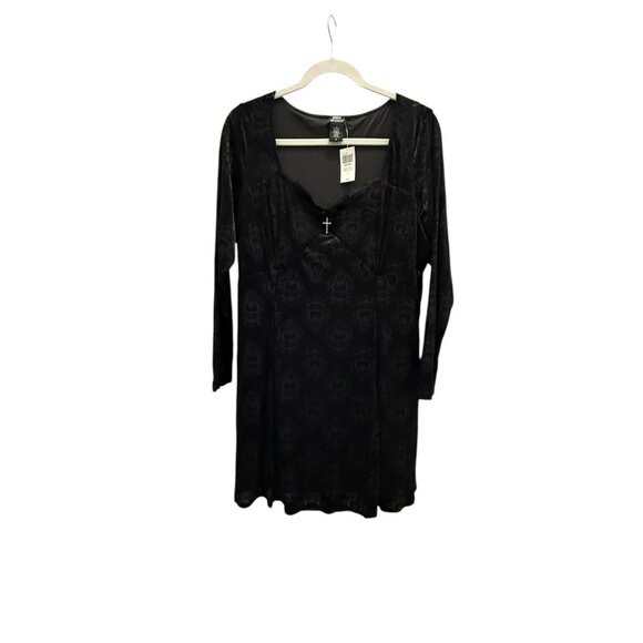 Hot Topic Social Collision Cosmic Aura Pumpkin Whimsygoth Dress 3 3X Damask Velv - Picture 1 of 14
